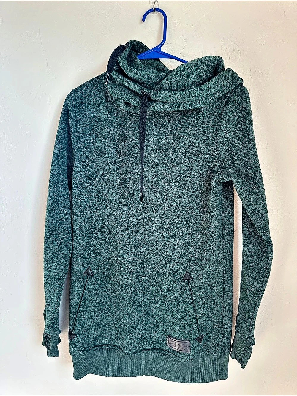 Volcom Tower Pullover Fleece Hoodie Green Medium